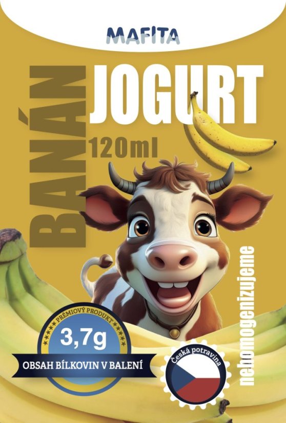Jogurtová kapsička banánová  120ml