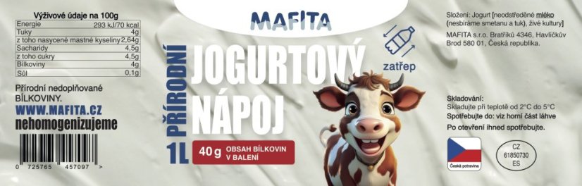 Jogurtový nápoj Bílý - 1 l PET lahev